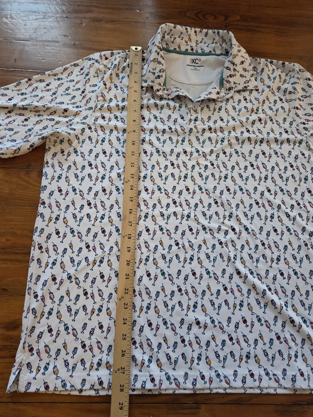 JOHNSTON & MURPHY XC4 COCKTAILS ALL OVER Mens XL Golf Polo Shirt - Picture 7 of 8